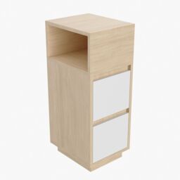 Living and Home Minimalist Bedside Table with Drawers in Natural - thumbnail 6