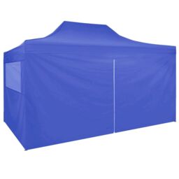 Berkfield Home Professional Folding Party Tent with 4 Sidewalls 3x4 m Steel Blue - thumbnail 3