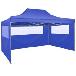 Berkfield Home Professional Folding Party Tent with 4 Sidewalls 3x4 m Steel Blue - thumbnail 4