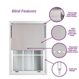Furnished Green Blackout Roller Blind with Triple Diamond Eyelets & Metal Fittings - Size: 90 cm width x 165 cm drop - thumbnail 2