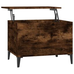 Berkfield Home Coffee Table Smoked Oak 60x44.5x45 cm Engineered Wood in Brown - thumbnail 2