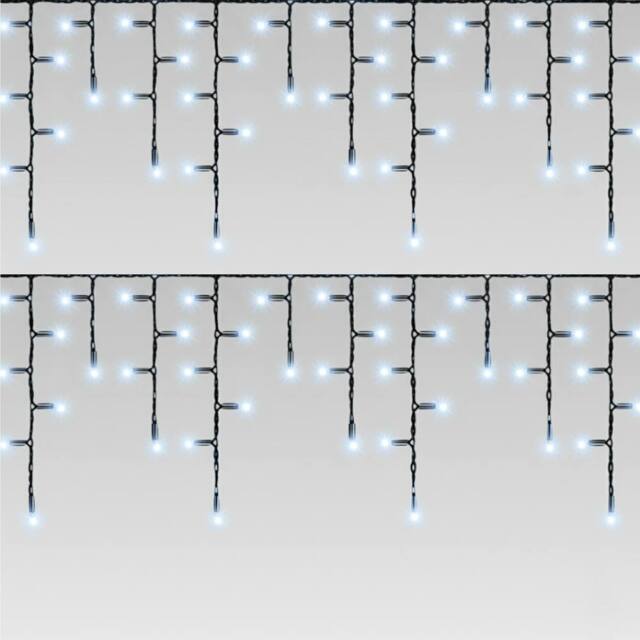 Pegdev Cool White LED Icicle Lights Black Cable Outdoor Connectable 4m - image 1