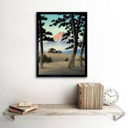 "Artery8 Cultural Nature Landscape Japan Fuji Kawase Hasui Framed Art Print in Blue - Size: W12"" x H16""" - thumbnail 2