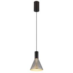 Netlighting Labora Cone Dome Pendant Matt Black Smoke Glass Shade LED 3000K - thumbnail 1