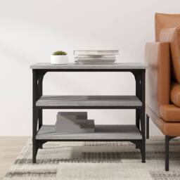 Berkfield Home Side Table Grey Sonoma 55x38x45 cm Engineered Wood - Size: 55 x 38 x 45 cm - thumbnail 1