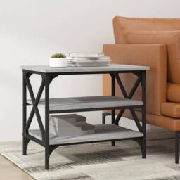 Berkfield Home Side Table Grey Sonoma 55x38x45 cm Engineered Wood - Size: 55 x 38 x 45 cm - thumbnail 2