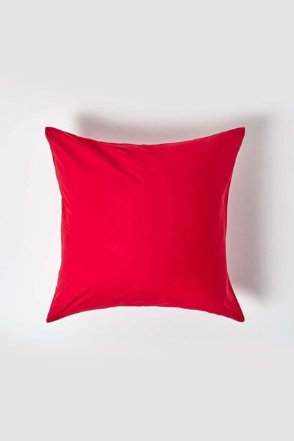 Homescapes Continental Egyptian Cotton Pillowcase 200 TC, 60 x 60 cm in Red - image 1