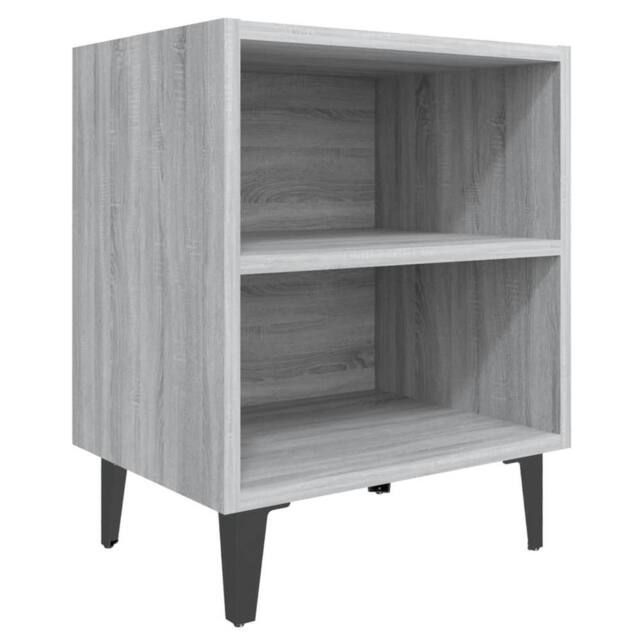 Berkfield Home Bed Cabinet with Metal Legs Grey Sonoma 40x30x50 cm - Size: 40 x 30 x 50 cm - image 1