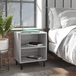 Berkfield Home Bed Cabinet with Metal Legs Grey Sonoma 40x30x50 cm - Size: 40 x 30 x 50 cm - thumbnail 2