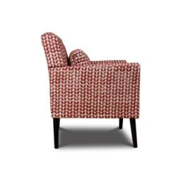 Wyld Haus Olinda Terracotta Patterned Fabric Armchair Mid Century Accent Chair in Red - thumbnail 6