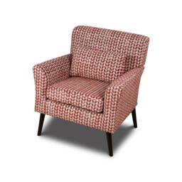 Wyld Haus Olinda Terracotta Patterned Fabric Armchair Mid Century Accent Chair in Red - thumbnail 5