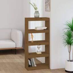 Berkfield Home Beautiful Book Cabinet/Room Divider Honey Brown 60x30x135.5 cm Wo - thumbnail 2
