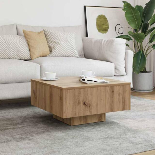 Berkfield Home Durable Coffee Table Artisan Oak 60x60x31.5 cm Engineered Wood in Brown - image 1