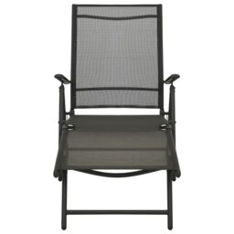 Berkfield Home 3 Piece Garden Lounge Set Textilene & Aluminium Black - thumbnail 4