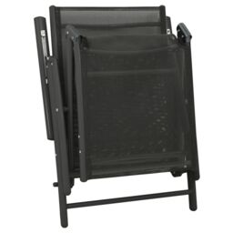 Berkfield Home 3 Piece Garden Lounge Set Textilene & Aluminium Black - thumbnail 6