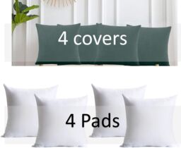 Luxury Living Set of 4 Velvet Chenille Cushions 45cm x 45cm with Removable Covers & Plush Pads - Soft, Stylish Home Décor - Size: 45 cm x 45 cm - thumbnail 3