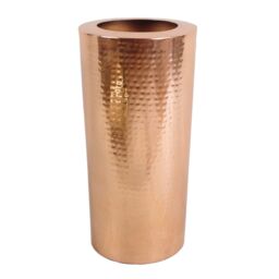 Leaf Metal Vase Large 15 x 30cm High Hammered Antique Copper Colour - Size: 15 x 30 cm - thumbnail 2