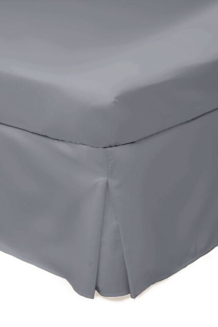 Belledorm Easy Care 200 Thread Count Cotton Polyester Percale Platform Valance in Dark Grey - Size: King - image 1