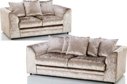 Furniture 786 Bella Crushed Velvet 3&2 Seater Sofa Set in Gold - thumbnail 3