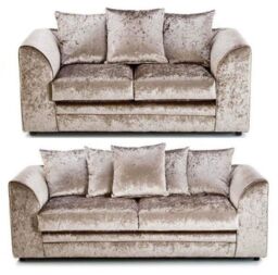 Furniture 786 Bella Crushed Velvet 3&2 Seater Sofa Set in Gold - thumbnail 2