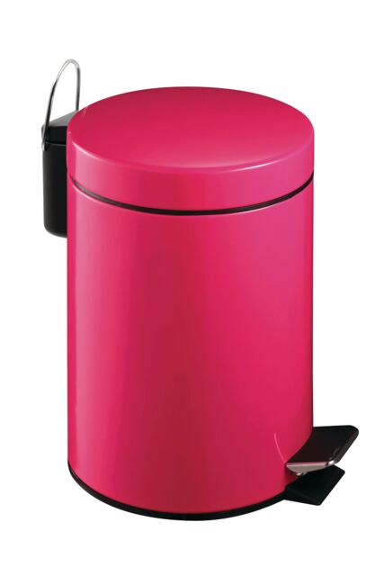 Premier Housewares Stylish Design 3Ltr Turqoise Pedal Bin, Compact Composite Bin For Kitchen, Convenient Bin With Handle in Pink - image 1