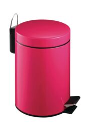 Premier Housewares Stylish Design 3Ltr Turqoise Pedal Bin, Compact Composite Bin For Kitchen, Convenient Bin With Handle in Pink