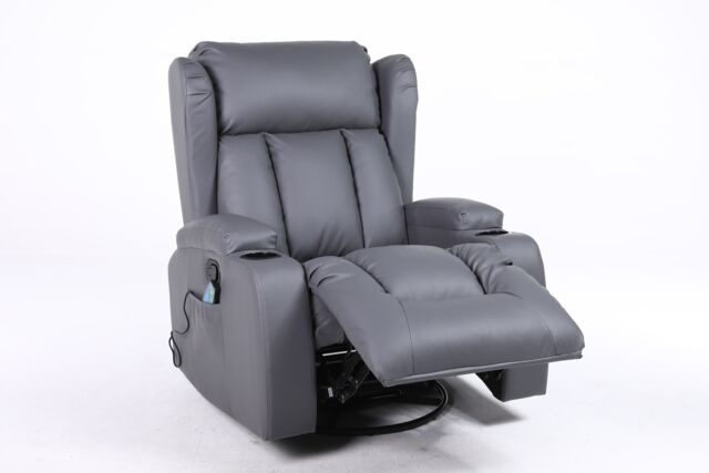 SquareBoxx Constantine 10-in-1 Massage Armchair Recliner in Grey - image 1