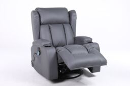 SquareBoxx Constantine 10-in-1 Massage Armchair Recliner in Grey - thumbnail 1
