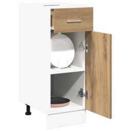 Berkfield Home Drawer Bottom Cabinet Artisan Oak 30x46x81.5 cm Engineered Wood in Brown - thumbnail 3