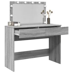 Berkfield Home Dressing Table with LED Grey Sonoma 100x40x120 cm - Size: 100 x 40 x 120 cm - thumbnail 4