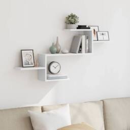 Berkfield Home Wall Shelf White 104x15x49 cm Engineered Wood - Size: 104 x 15 x 49 cm - thumbnail 1
