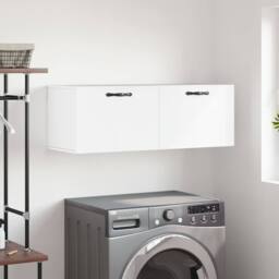Berkfield Home Wall Cabinet White 100x36.5x35 cm Engineered Wood - thumbnail 2