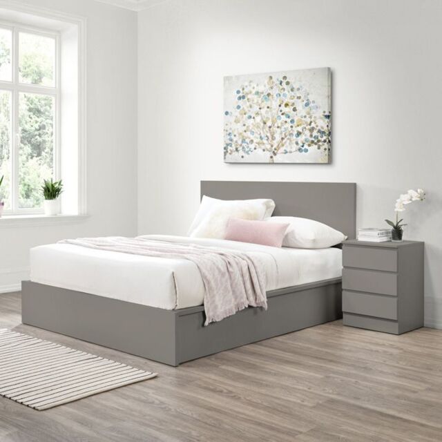 Birlea Ottoman Bed Frame Storage Oslo Gas Lift Black Grey White - Size: King - image 1