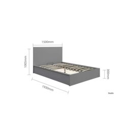 Birlea Ottoman Bed Frame Storage Oslo Gas Lift Black Grey White - Size: King - thumbnail 6