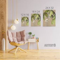 "Artery8 May Apple Flower Watercolour Canvas Wall Art Print Overbeck in Beige - Size: W18"" x H24""" - thumbnail 4