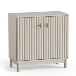 VonHaus Victoria Fluted Design Bathroom Storage Cabinet in Stone - thumbnail 2