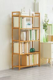 Living and Home 5 Tier Wood Audriel Bookcase in Brown - thumbnail 1