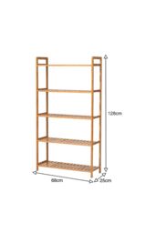 Living and Home 5 Tier Wood Audriel Bookcase in Brown - thumbnail 3