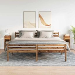 Berkfield Home Bedside Cabinets 2 pcs with Drawer Old Wood 25x31x66 cm in Brown - Size: 25 x 31 x 66 cm - thumbnail 3