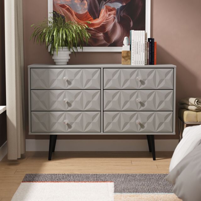 Ready Assembled 2 U Toledo 6 Drawer Wide Chest (Ready Assembled) in Dark Grey - image 1