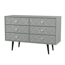 Ready Assembled 2 U Toledo 6 Drawer Wide Chest (Ready Assembled) in Dark Grey - thumbnail 4