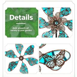 Quipulse Glow-in-the-Dark Colorful Butterfly Windmill in Blue - thumbnail 5