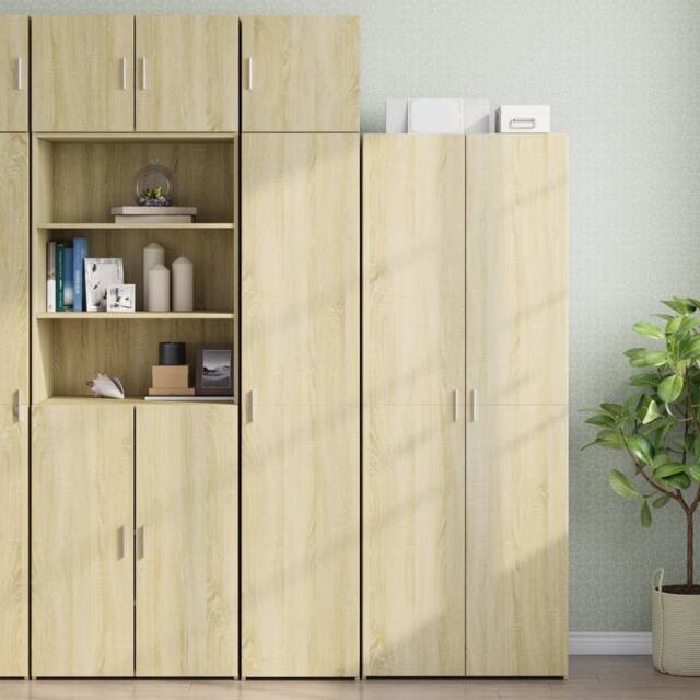 Berkfield Home Slim Storage Cabinet Sonoma Oak 40x42.5x225 cm Engineered Wood in Brown - image 1