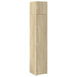 Berkfield Home Slim Storage Cabinet Sonoma Oak 40x42.5x225 cm Engineered Wood in Brown - thumbnail 2
