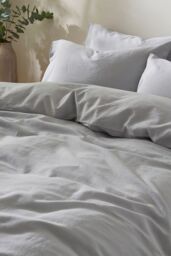 Martex Touch of Linen Duvet Cover Set (Includes 2 Pillowcases 1 For Single) in Pale Blue - Size: King - thumbnail 5