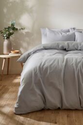 Martex Touch of Linen Duvet Cover Set (Includes 2 Pillowcases 1 For Single) in Pale Blue - Size: King