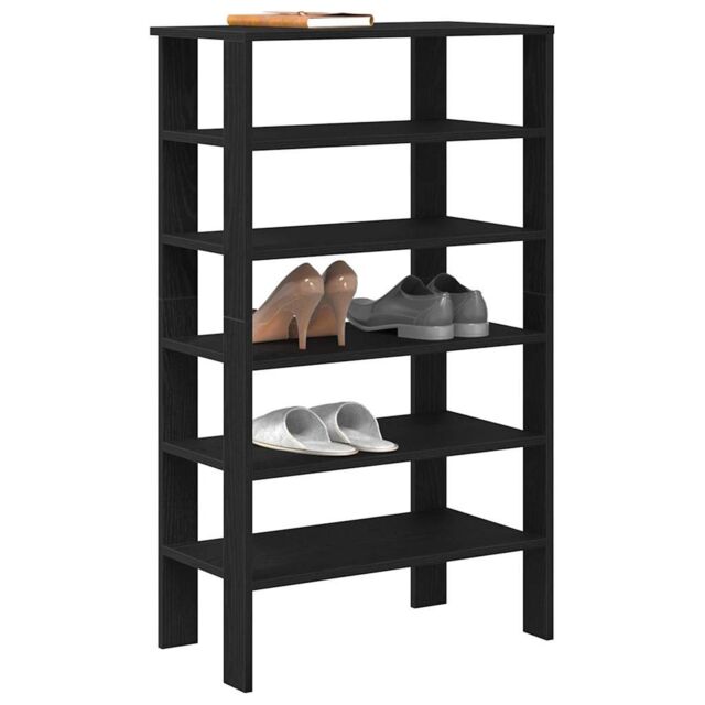 Berkfield Home Shoe Rack Black 61x32x105 cm Engineered Wood - Size: 61 x 32 x 105 cm - image 1