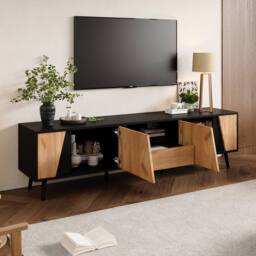 BTM TV stand with drawer & doors 180cm for 75 inch TV in Brown - thumbnail 6