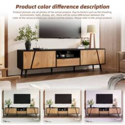 BTM TV stand with drawer & doors 180cm for 75 inch TV in Brown - thumbnail 8
