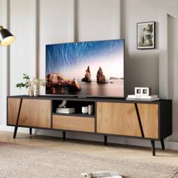 BTM TV stand with drawer & doors 180cm for 75 inch TV in Brown - thumbnail 5
